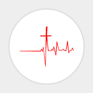 Prayer heart rate cross Magnet